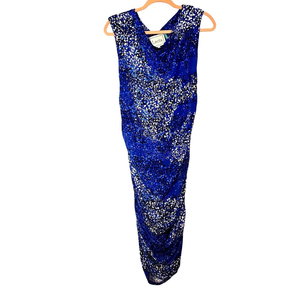 Leota Maternity Speckled Blue Sparkle Dress Size‎ Large
